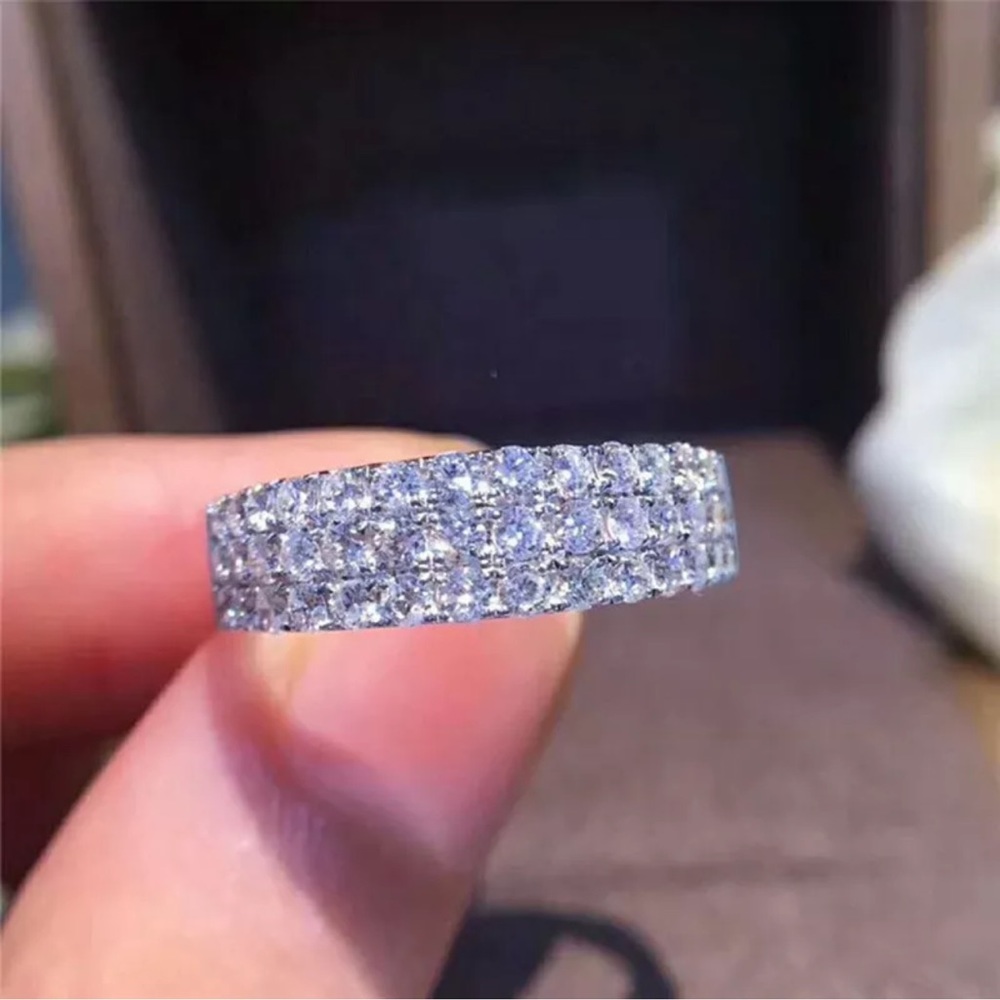 Women Elegant Cubic Zirconia Rings Silver Rings - Picture 2 of 3
